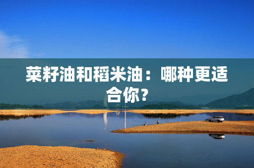 菜籽油和稻米油：哪种更适合你？